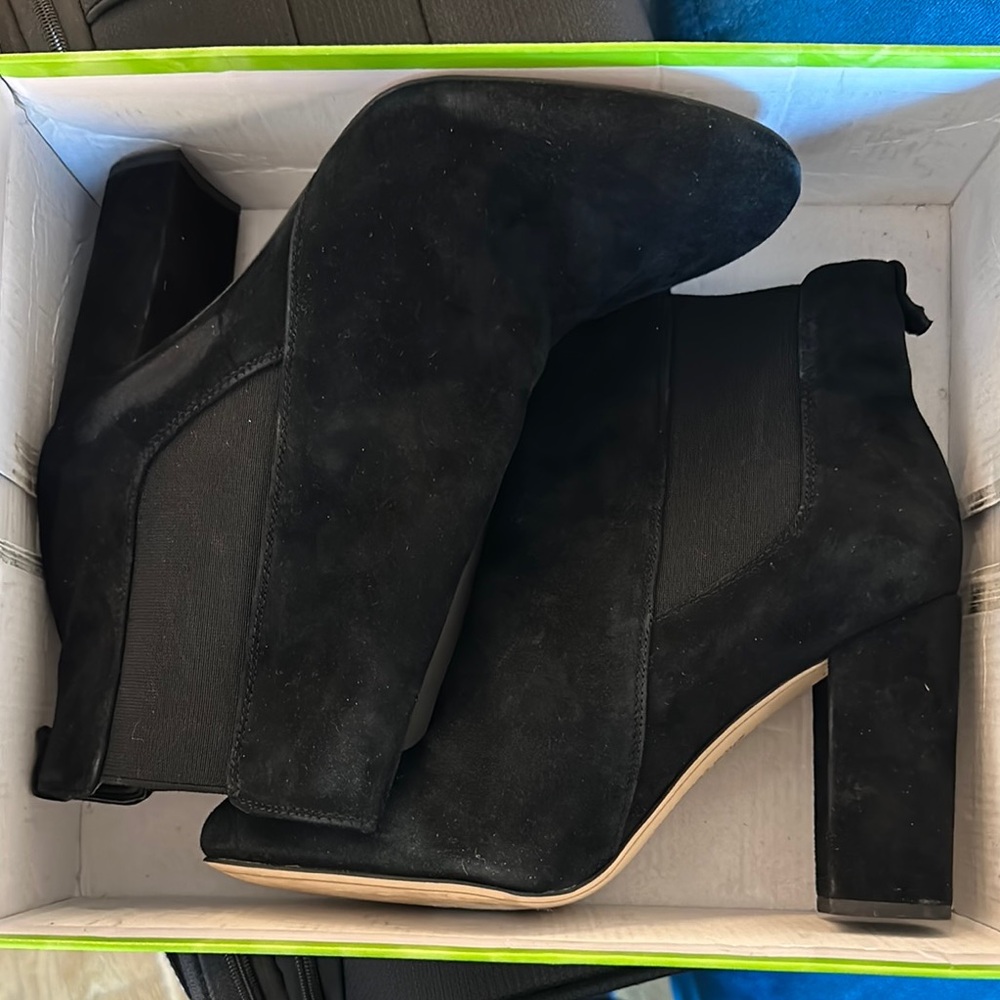 Sam Edelman Black Suede-77 Ankle Boots